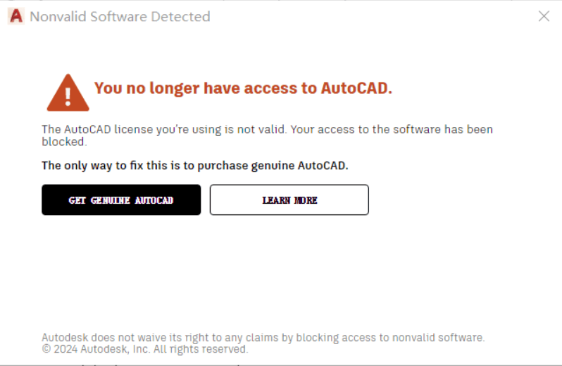 You no longer have access to AutoCAD激活失效最方便且有效的解决方案