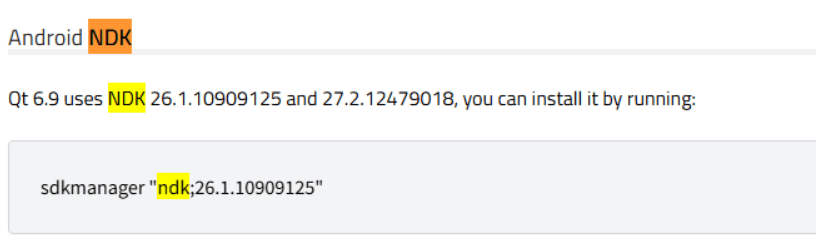 Qt NDK 版本 Qt NDK 版本
