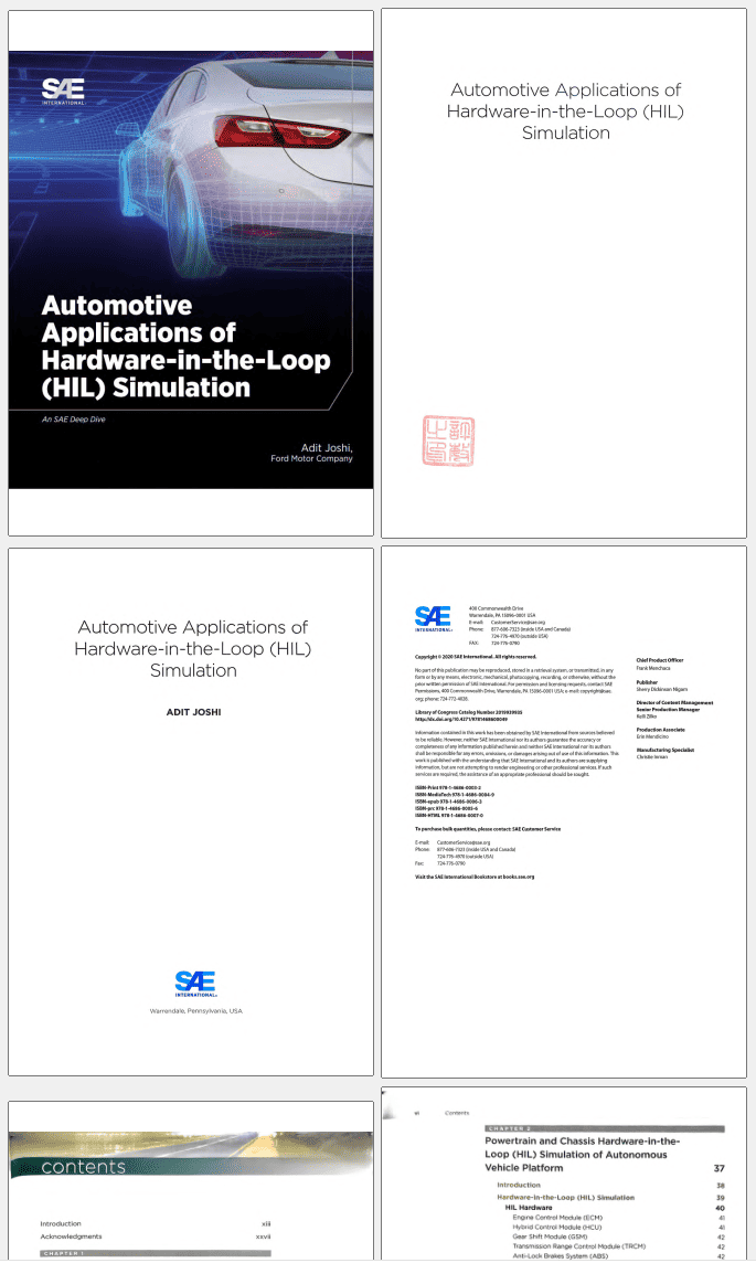 Automotive Applications of Hardware-in-the-Loop (HIL) Simulation 电子书PDF下载_硬件在环仿真在汽车领域的应用